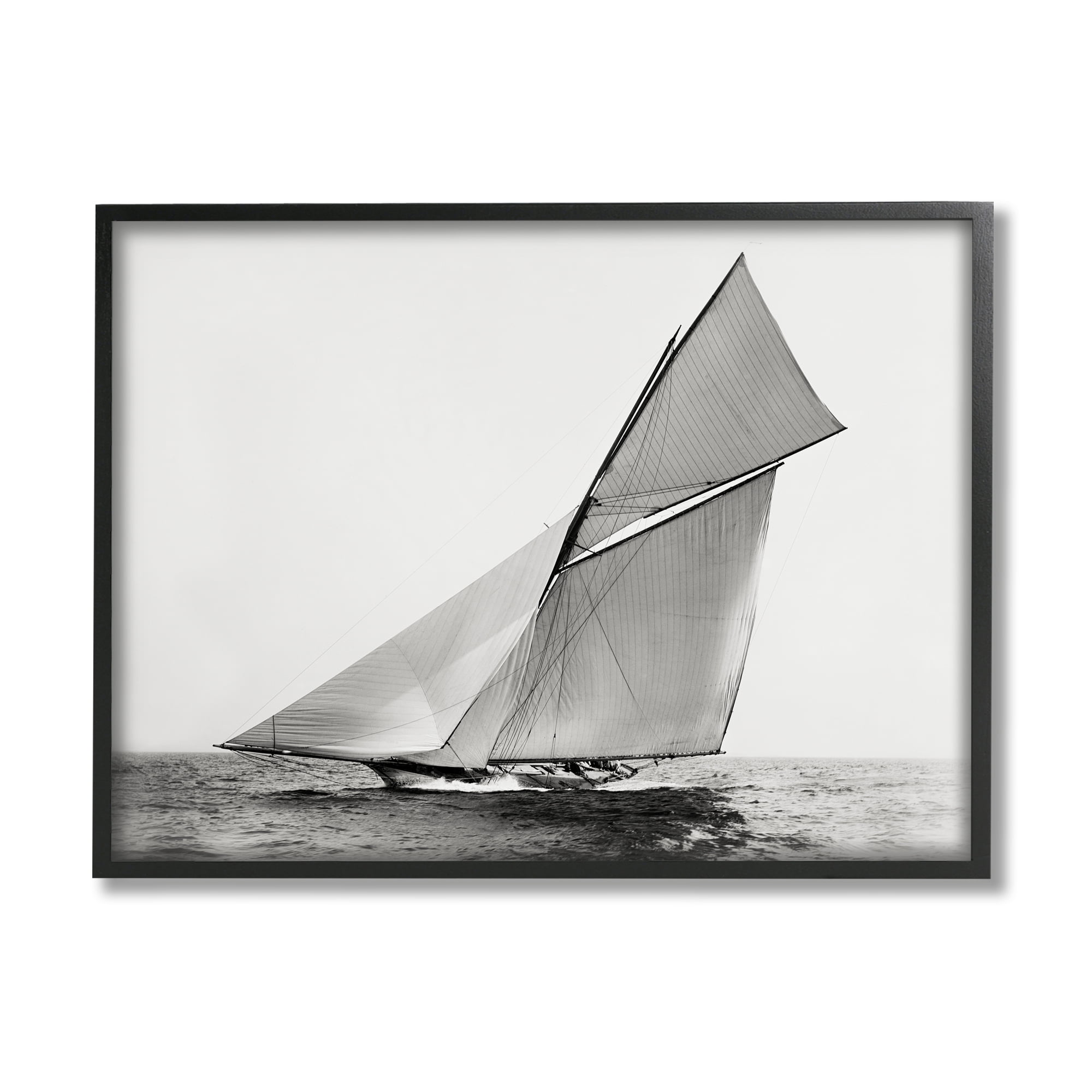 Stupell Industries Majestic Ship Photography Transportation Photography Black Framed Art Print Wall Art, 30 x 24