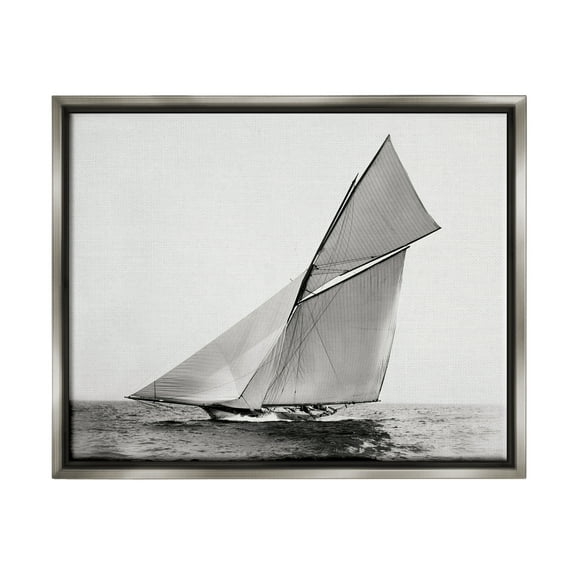 Stupell Industries Majestic Ship Photography Transportation Photography Gray Floater Framed Canvas Art Print Wall Art, 31 x 25