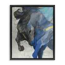 Stupell Industries Majestic Valor Stallion Animals & Insects Painting Black Floater Framed Canvas Art Print Wall Art, 17 x 21