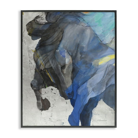 Stupell Industries Majestic Valor Stallion Animals & Insects Painting Black Framed Art Print Wall Art, 11 x 14