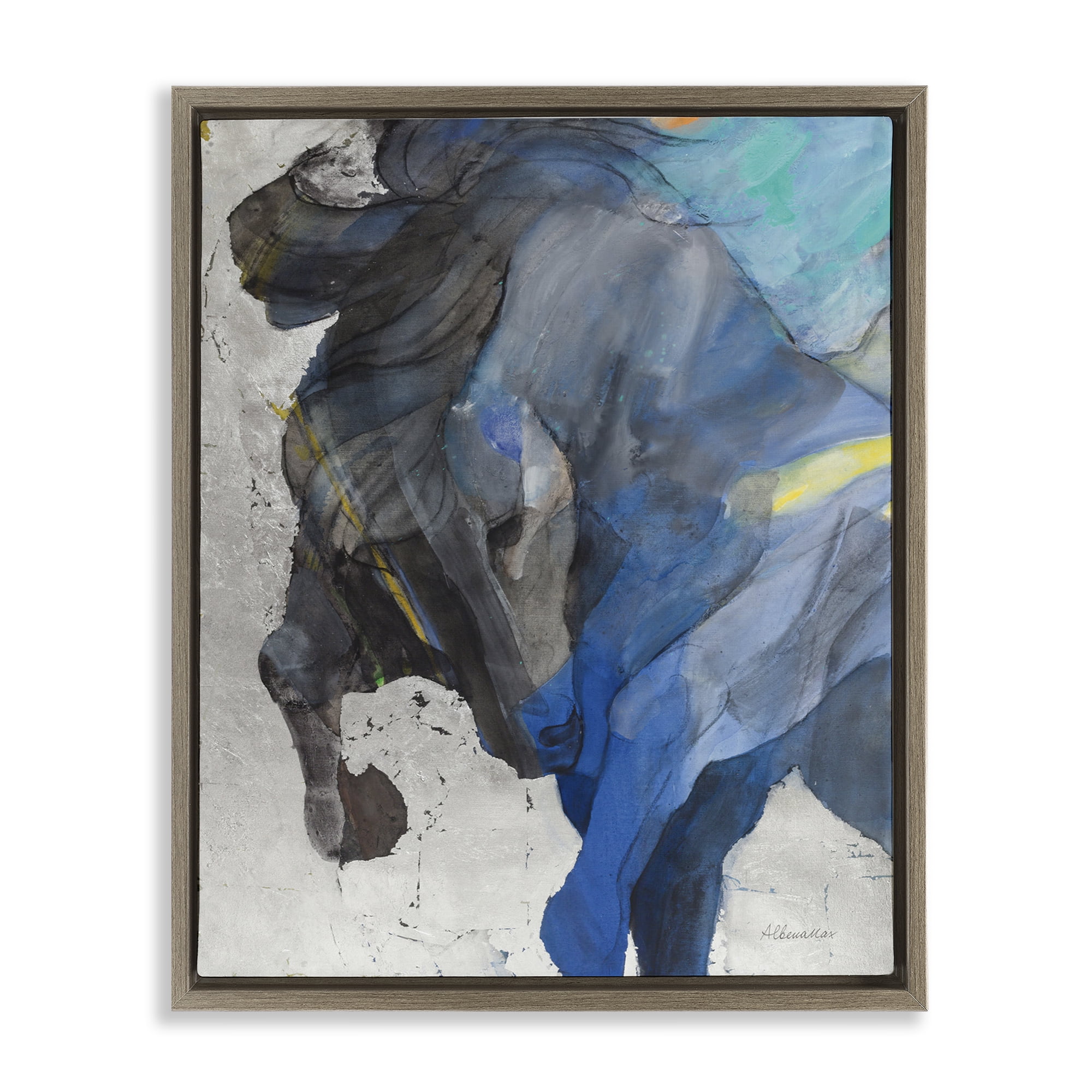 Stupell Industries Majestic Valor Stallion Animals & Insects Painting Brown Floater Framed Canvas Art Print Wall Art, 17 x 21