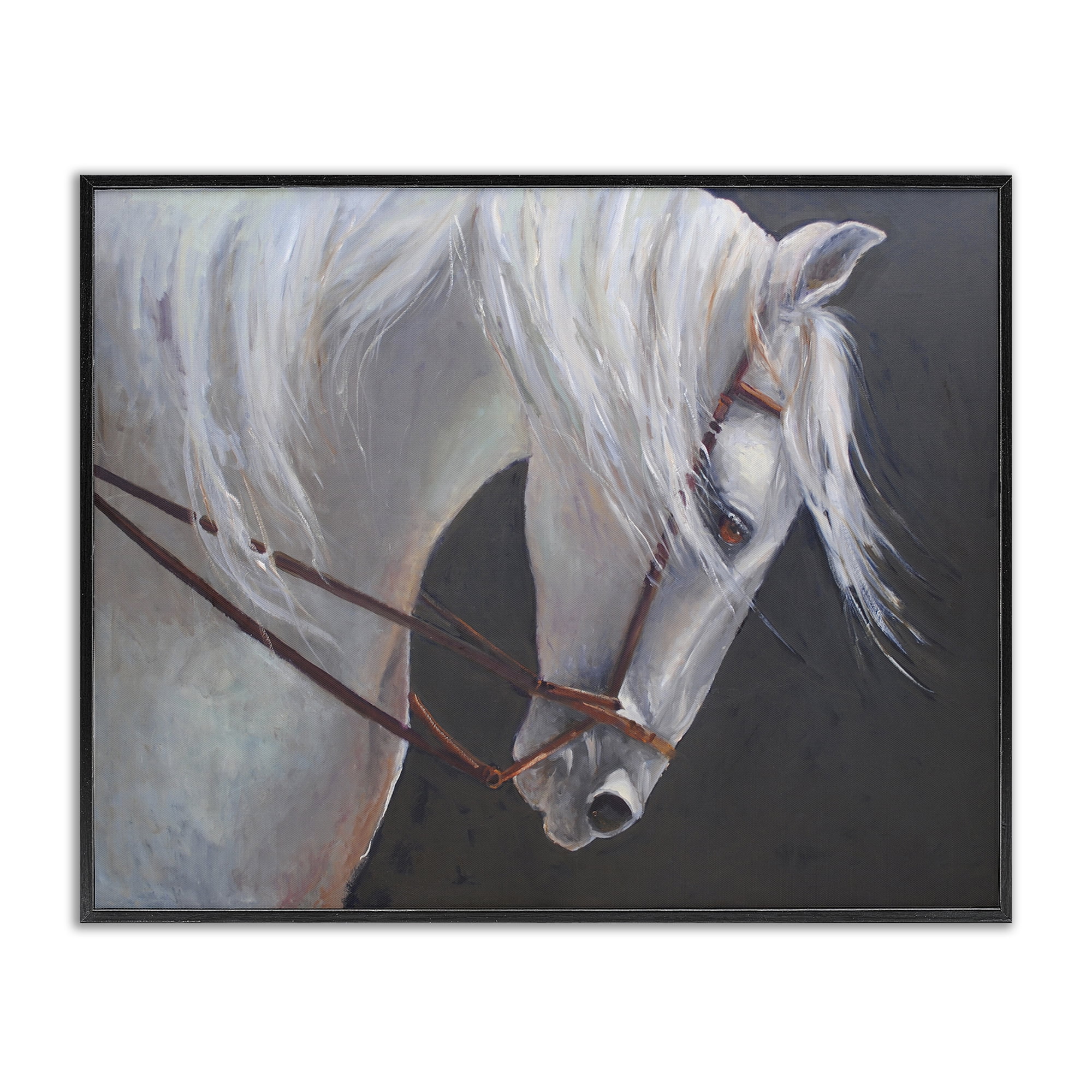 Stupell Industries Majestic White Mare Black Framed Giclee Art, design by Jadei Graphics