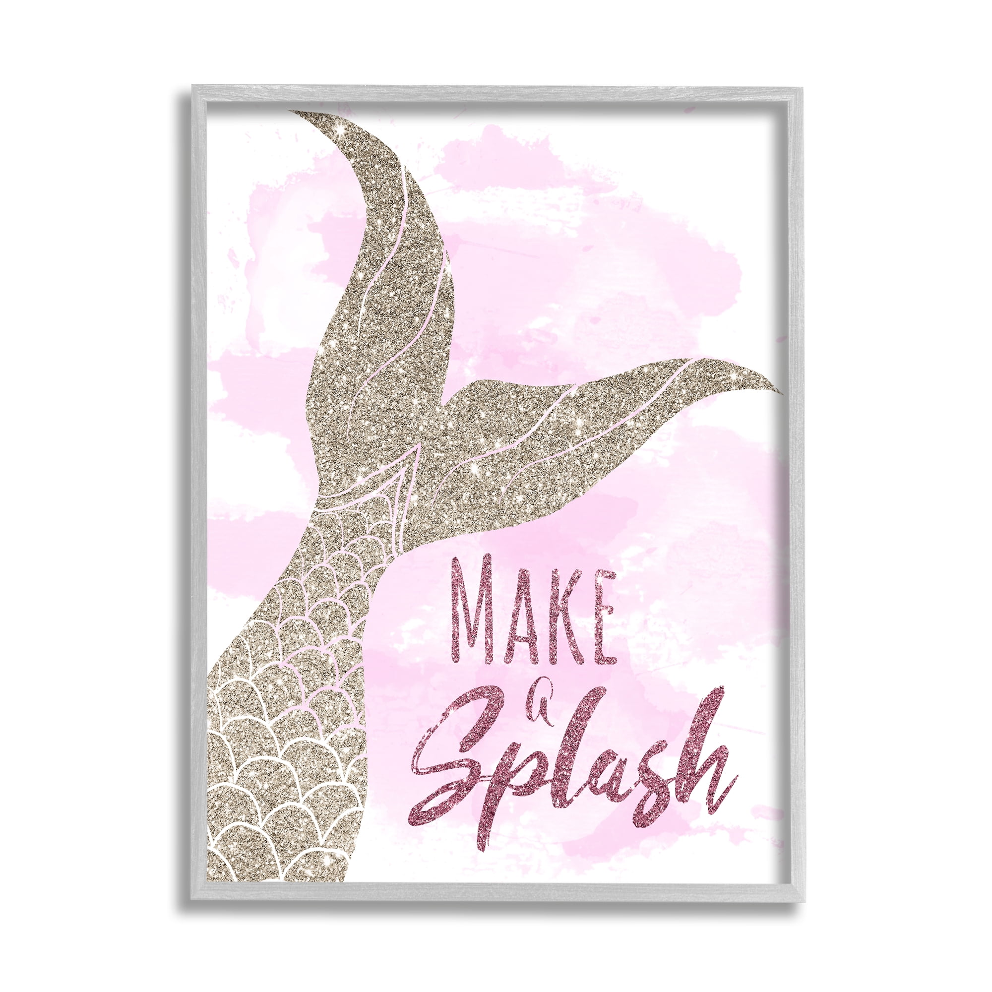 Stupell Industries Make A Splash Sentiment Glam Mermaid Fin, 16 x 20, Design by Daniela Santiago