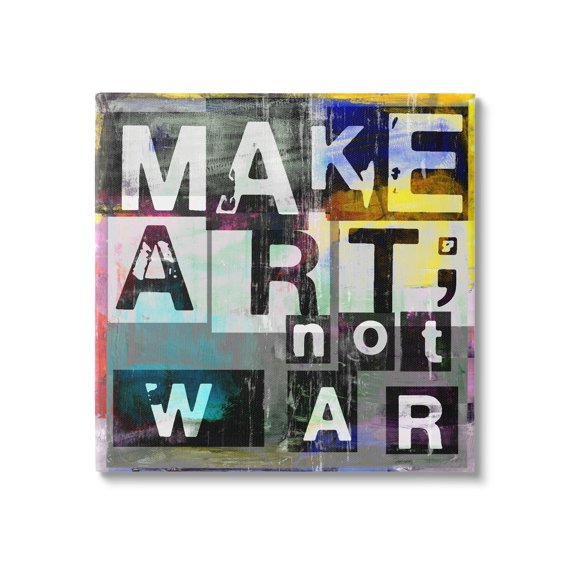 Stupell Industries Make Art Not War Quirky Modern Typography Letters Canvas Wall Art, 17 x 17, Design by Sven Pfrommer