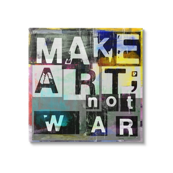 Stupell Industries Make Art Not War Quirky Modern Typography Letters Canvas Wall Art, 36 x 36, Design by Sven Pfrommer