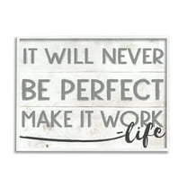 Stupell Industries Make It Work Inspirational Family Word Design Graphic Art White Framed Art Print Wall Art, 11x14, by Daphne Polselli