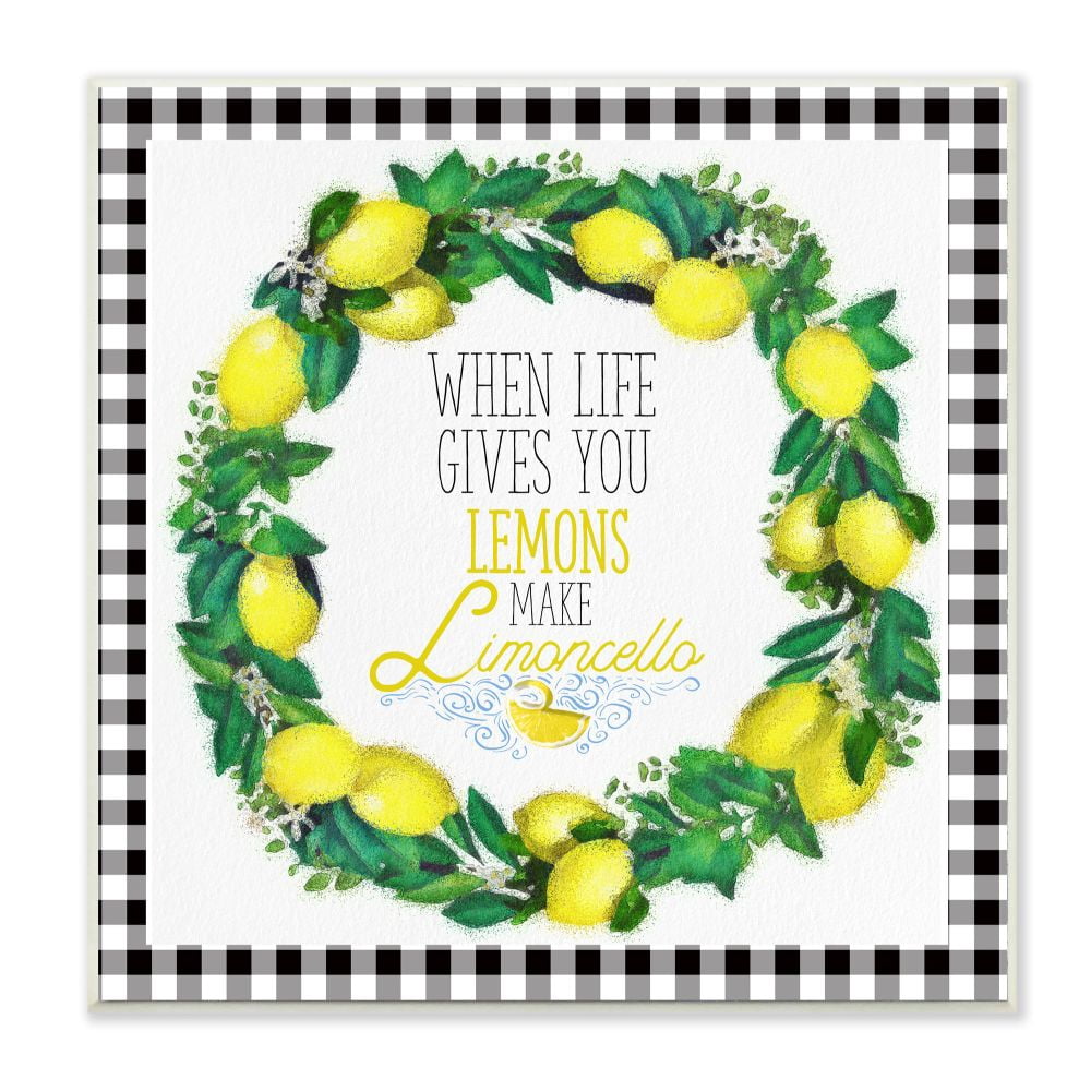 Stupell Industries Make Limoncello Kitchen Humor Plaid Word Design Wall Plaque by The Saturday Evening Post