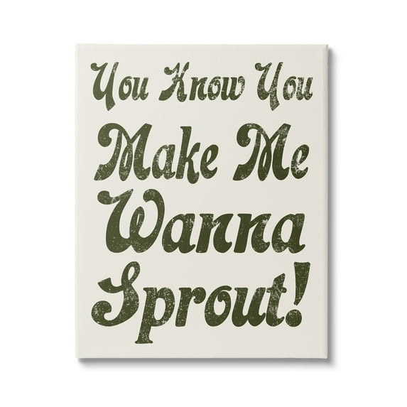 Stupell Industries Make Me Wanna Sprout Retro Gardener Typography Canvas Wall Art, 16 x 20, Design by Lil' Rue