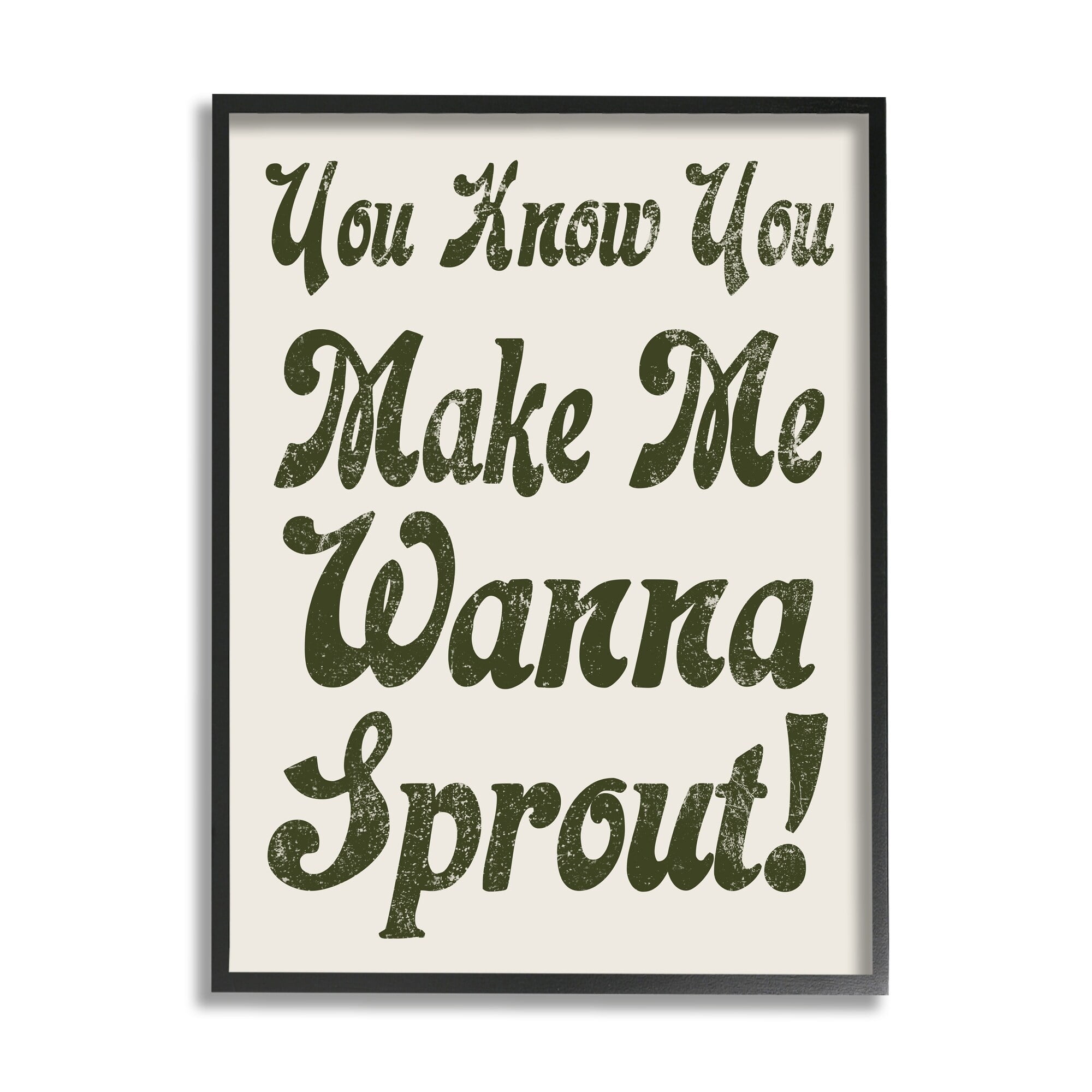 Stupell Industries Make Me Wanna Sprout Retro Gardener Typography Framed Wall Art, 24 x 30, Design by Lil' Rue