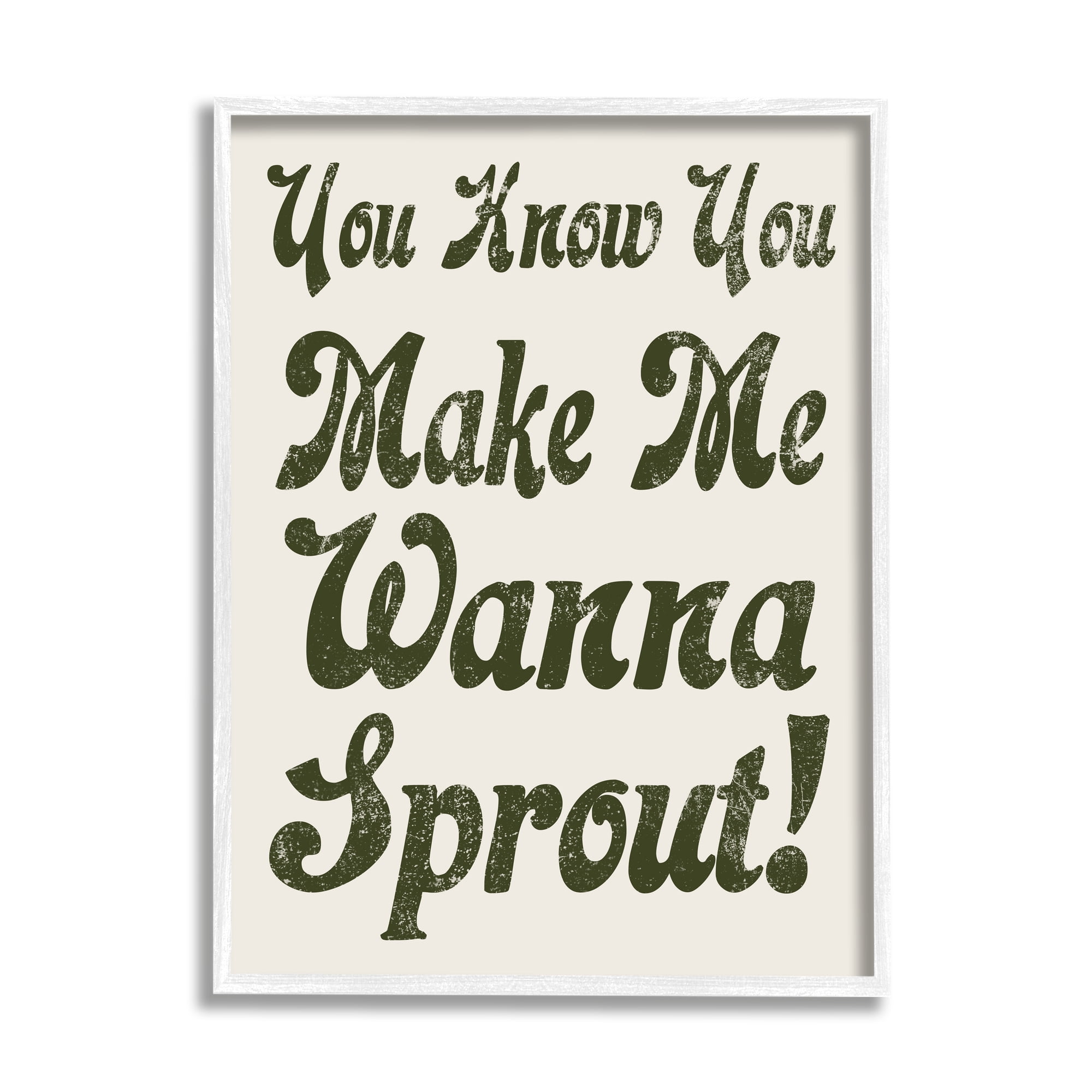Stupell Industries Make Me Wanna Sprout Retro Gardener Typography Framed Wall Art, 24 x 30, Design by Lil' Rue