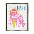 thumbnail image 1 of Stupell Industries Make My Heart Melt Summer Ice Cream Treat Graphic Art Luster Gray Floating Framed Canvas Print Wall Art, Design by Dominika Godette, 1 of 9