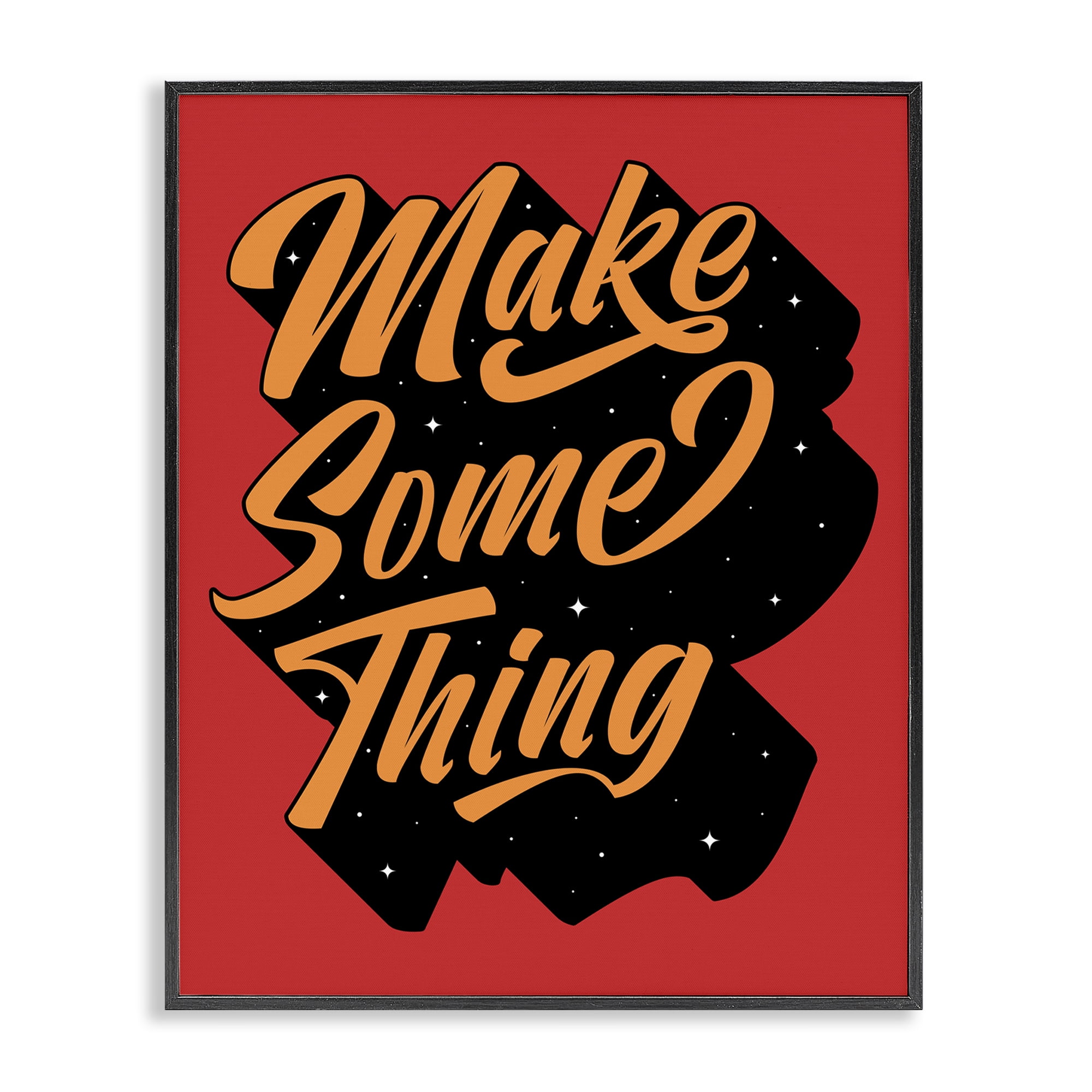 Stupell Industries Make Something Typography Text & Numbers Painting Black Framed Art Print Wall Art, 11 x 14