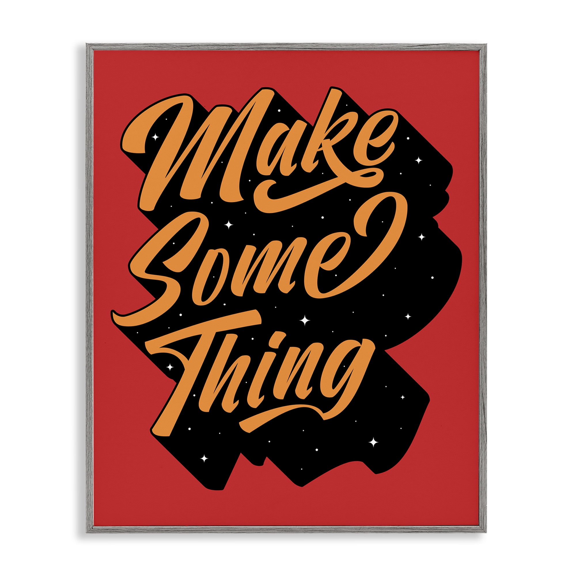Stupell Industries Make Something Typography Text & Numbers Painting Gray Framed Art Print Wall Art, 24 x 30