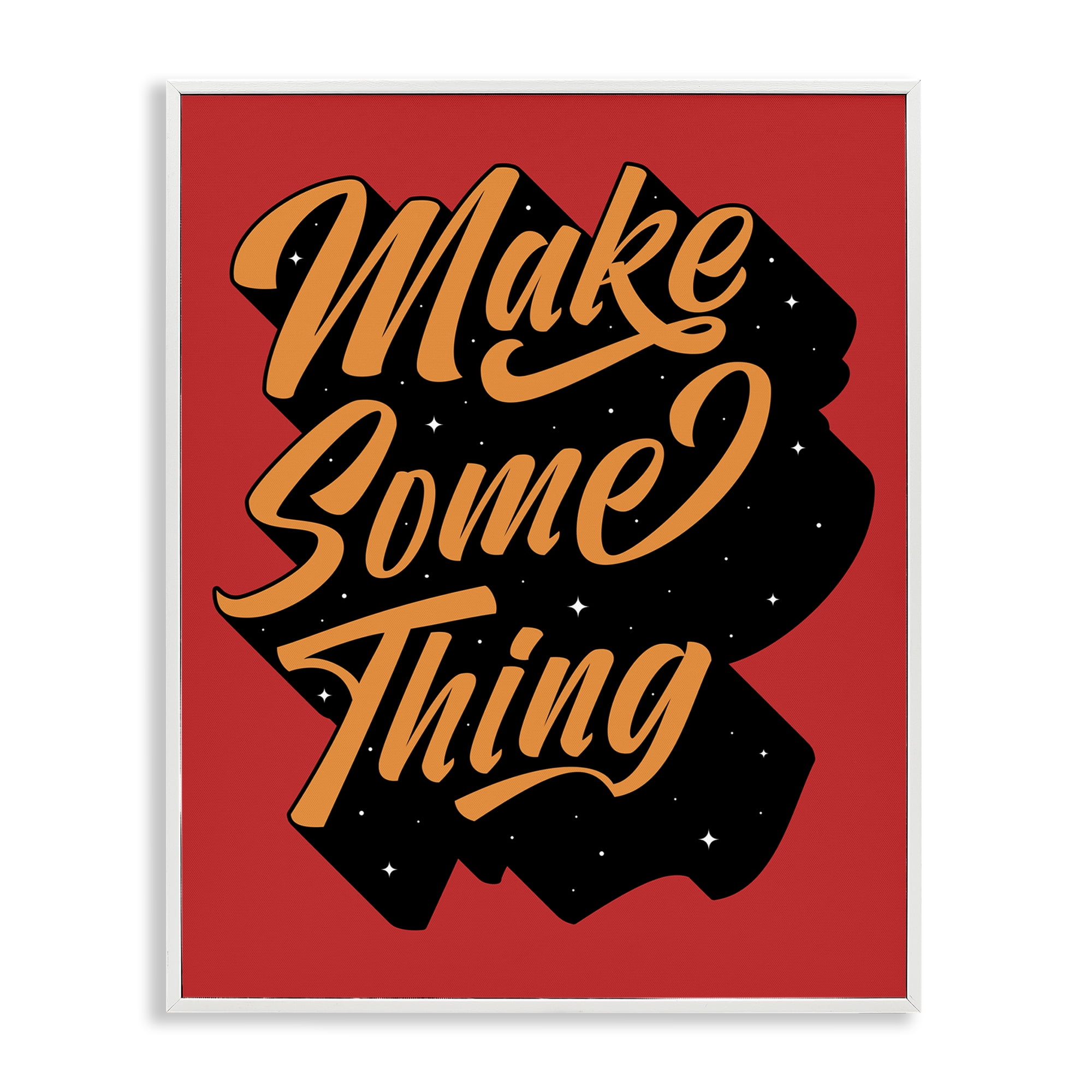 Stupell Industries Make Something Typography Text & Numbers Painting White Framed Art Print Wall Art, 11 x 14