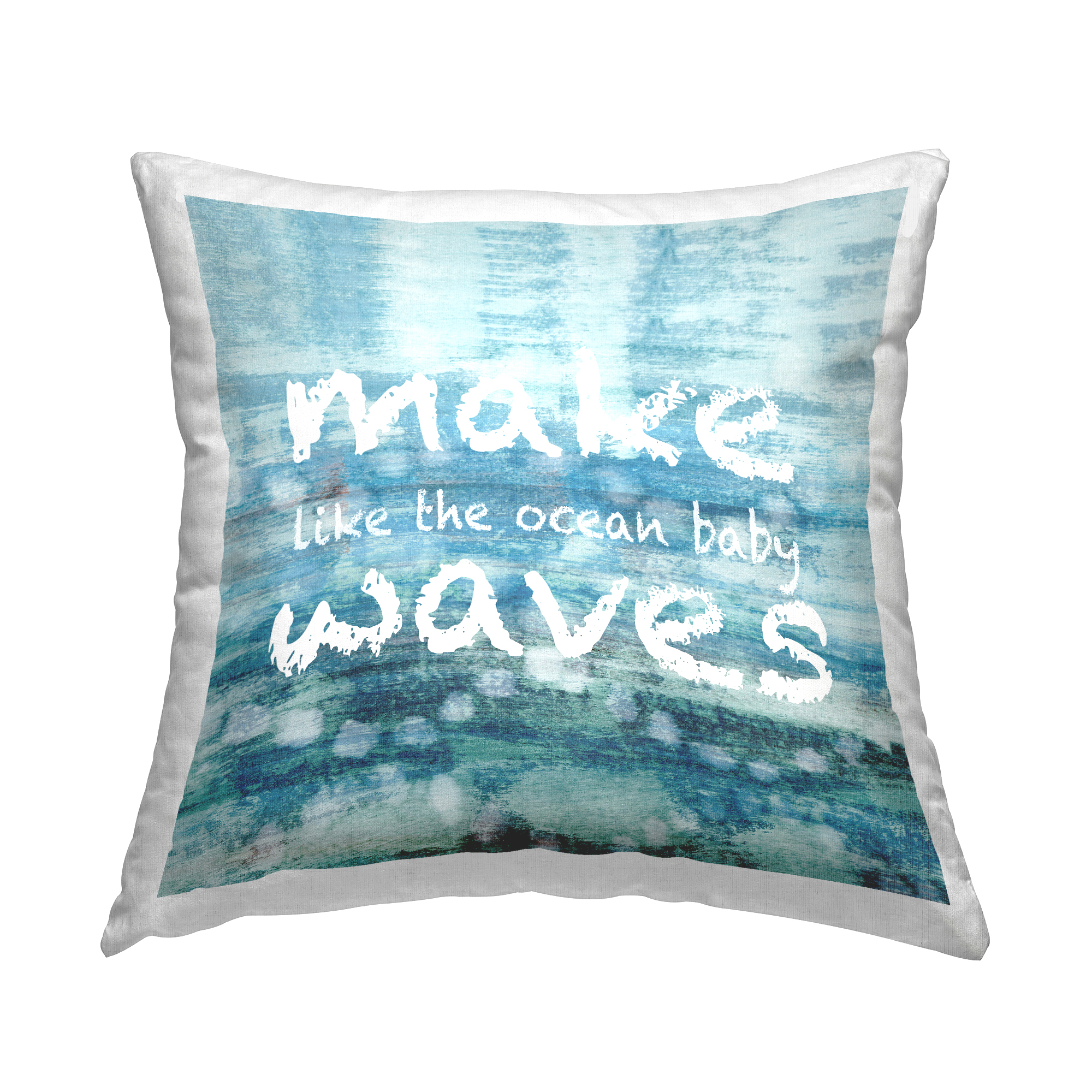 Stupell Industries Make Waves Like The Ocean Phrase Printed Throw Pillow Design by Flora Kouta