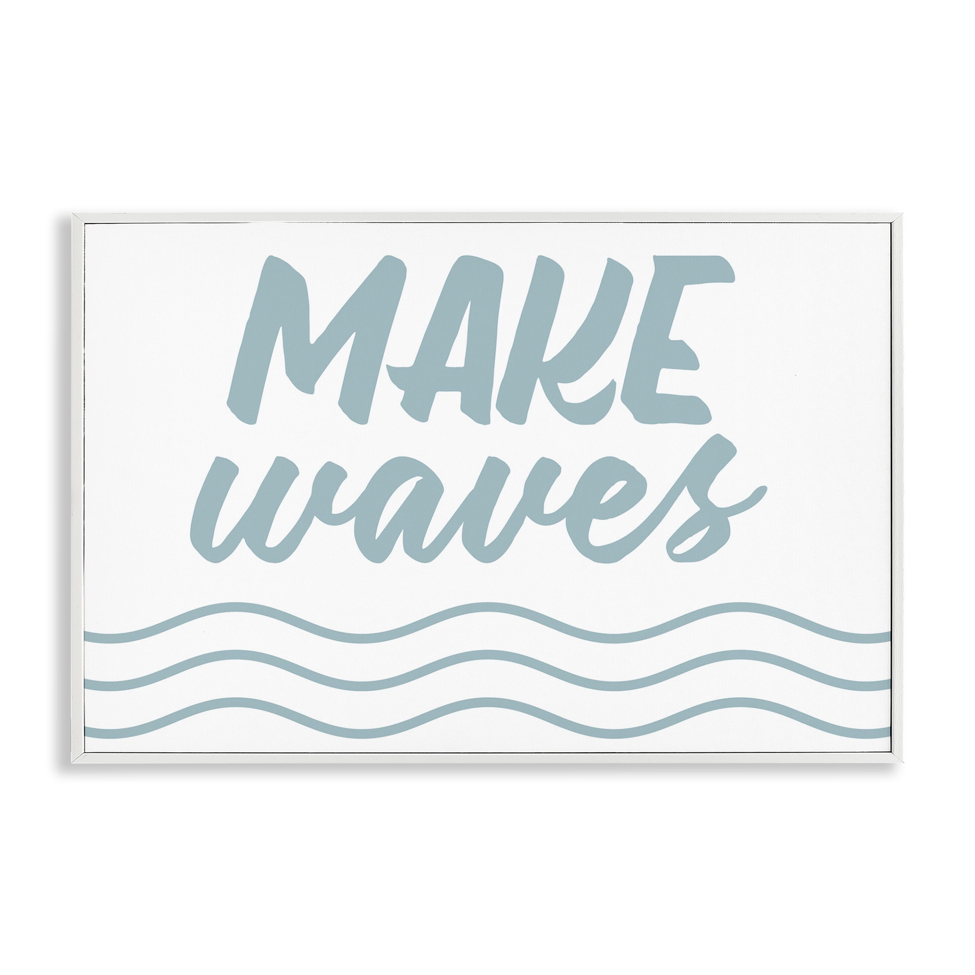 Stupell Industries Make Waves on White Typography Painting White Framed Art Print Wall Art, 24 x 16