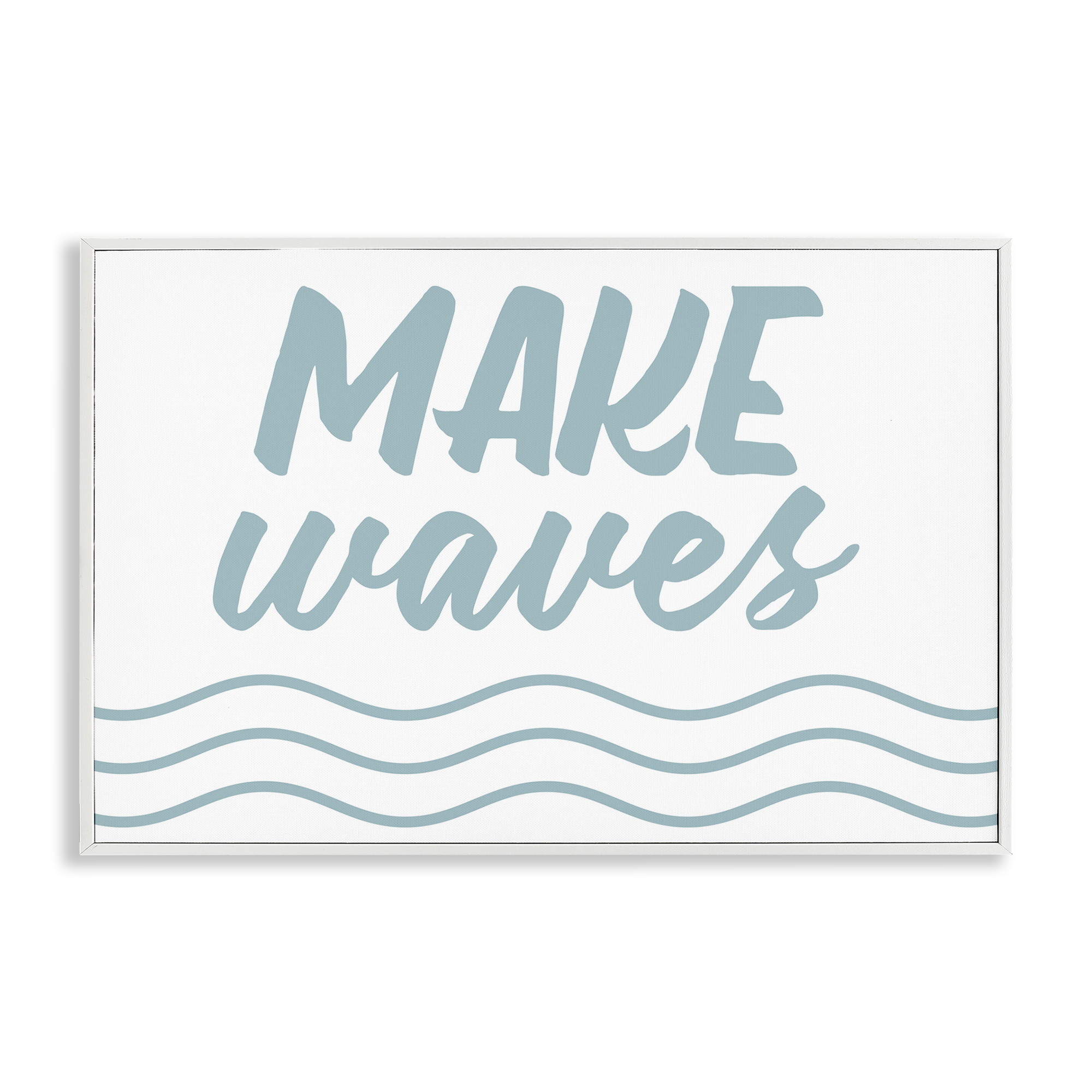 Stupell Industries Make Waves on White Typography Painting White Framed Art Print Wall Art, 30 x 20