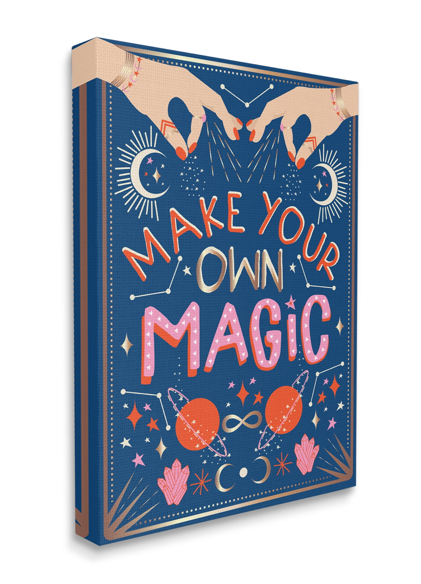 Stupell Industries Make Your Magic Phrase Fashion Hands and Constellations Typography Painting Gallery Wrapped Canvas Art Print Wall Art, 30 x 40