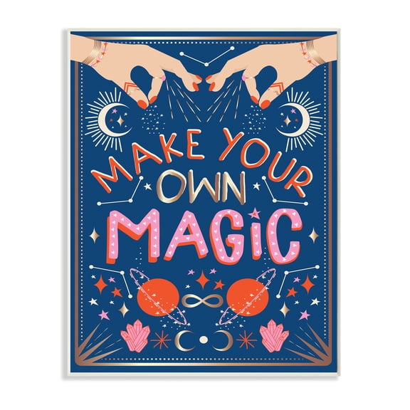 Stupell Industries Make Your Magic Phrase Fashion Hands and Constellations Typography Painting Unframed Art Print Wall Art, 10 x 15