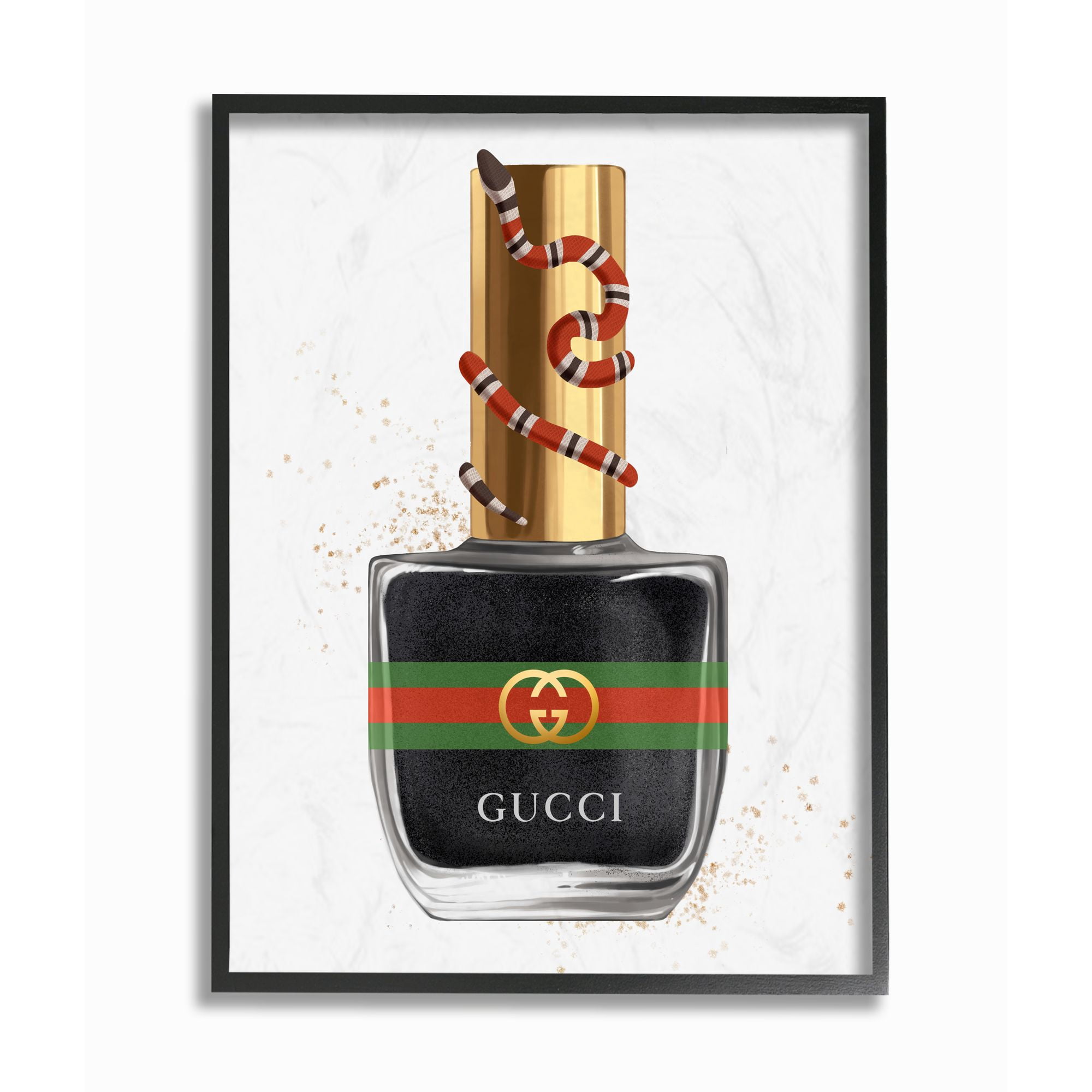 Stupell Industries Makeup Black Nail Polish Fashion Design Framed Wall Art by Ziwei Li