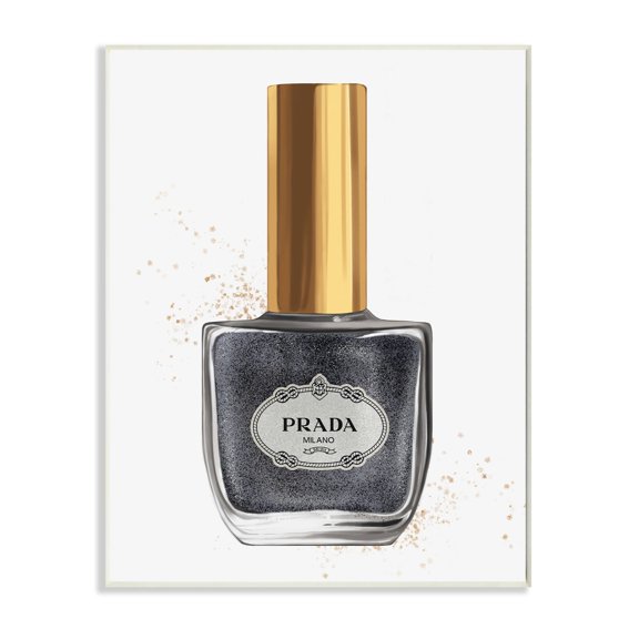 Stupell Industries Makeup Black Nail Polish Gold Fashion Design Wall Plaque by Ziwei Li