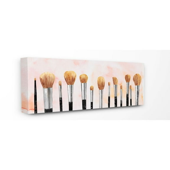 Stupell Industries Makeup Brush Collection Pink Fashion Painting Canvas Wall Art by Ziwei Li