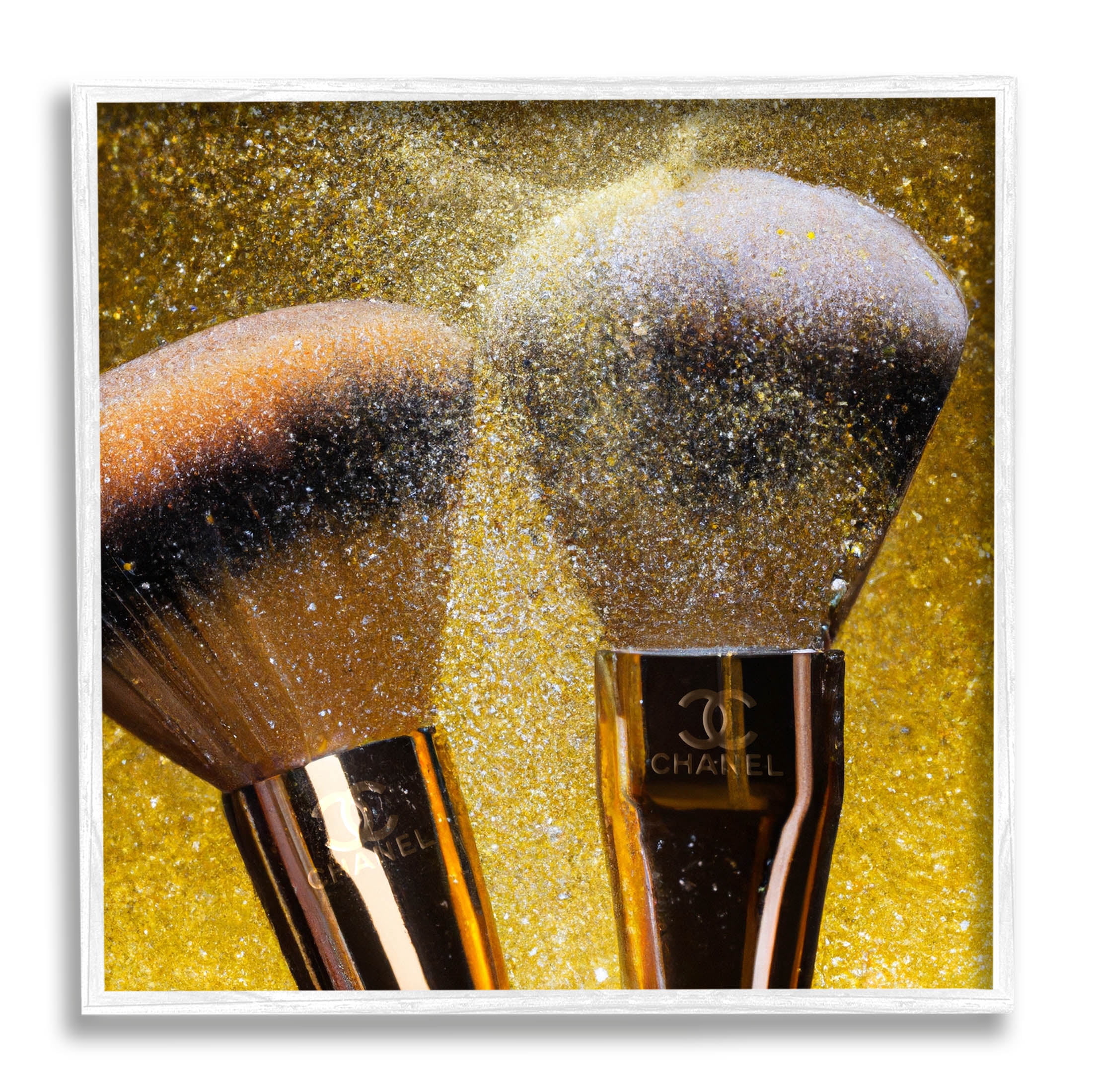 Stupell Industries Makeup Brush Glam Glimmer Graphic Art White Framed Art Print Wall Art, Design by Ziwei Li