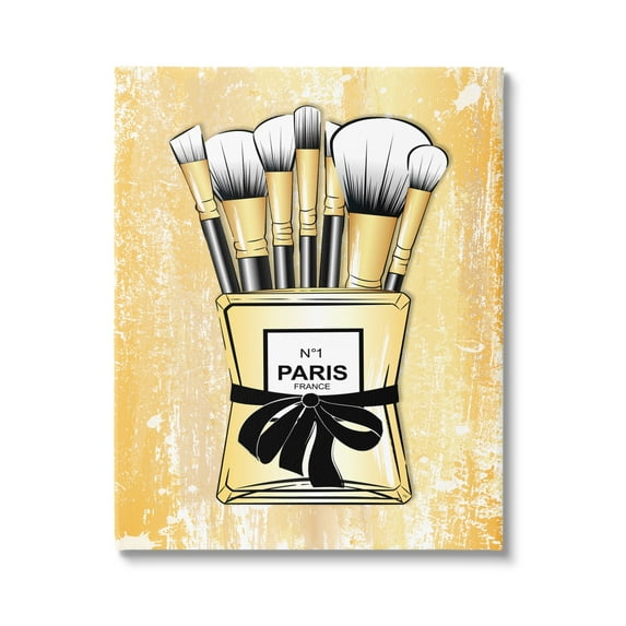 Stupell Industries Makeup Brushes Glam Perfume Beauty & Fashion Painting Gallery Wrapped Canvas Print Wall Art