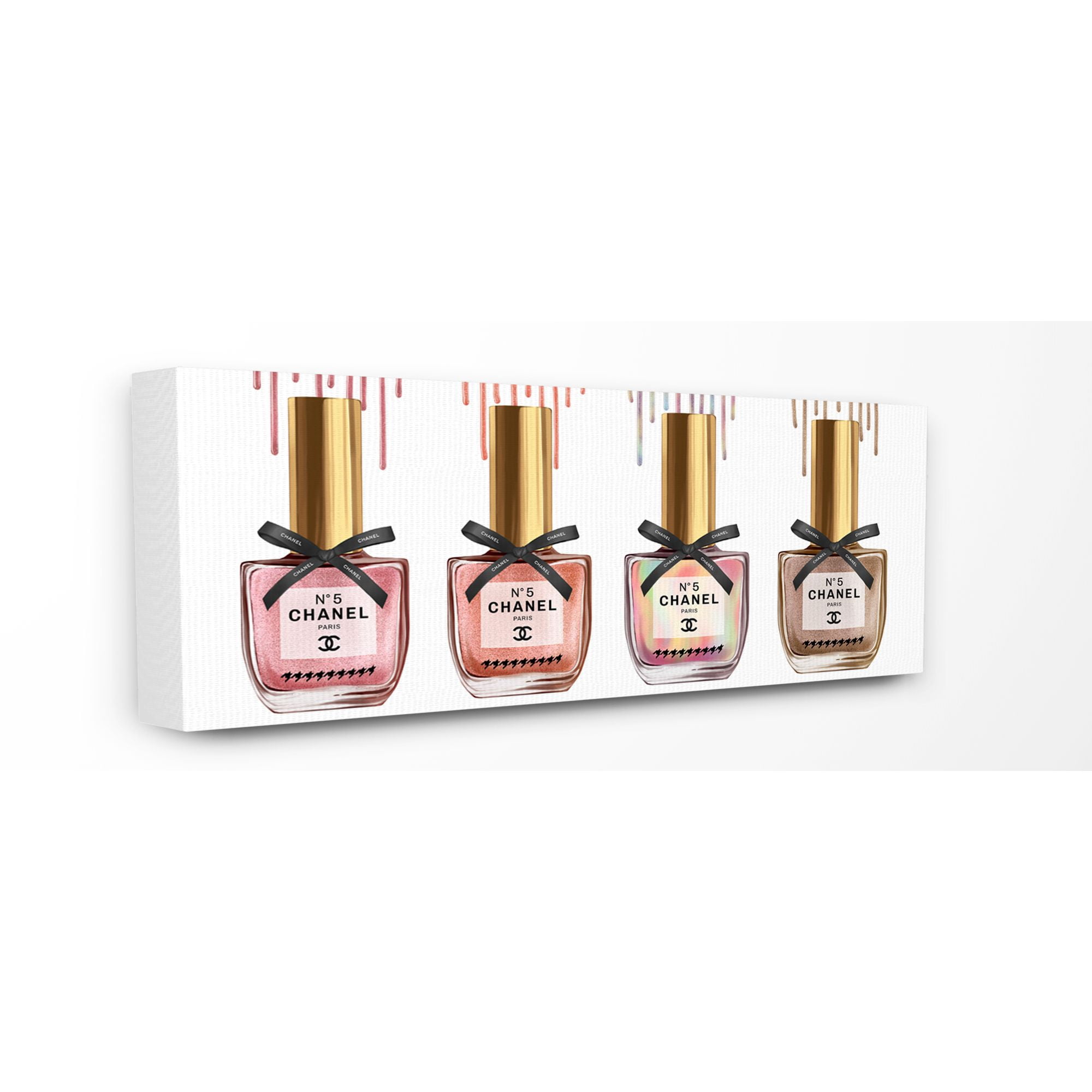 Stupell Industries Makeup Collection Nail Polish Pink Rainbow Fashion Design Canvas Wall Art by Ziwei Li
