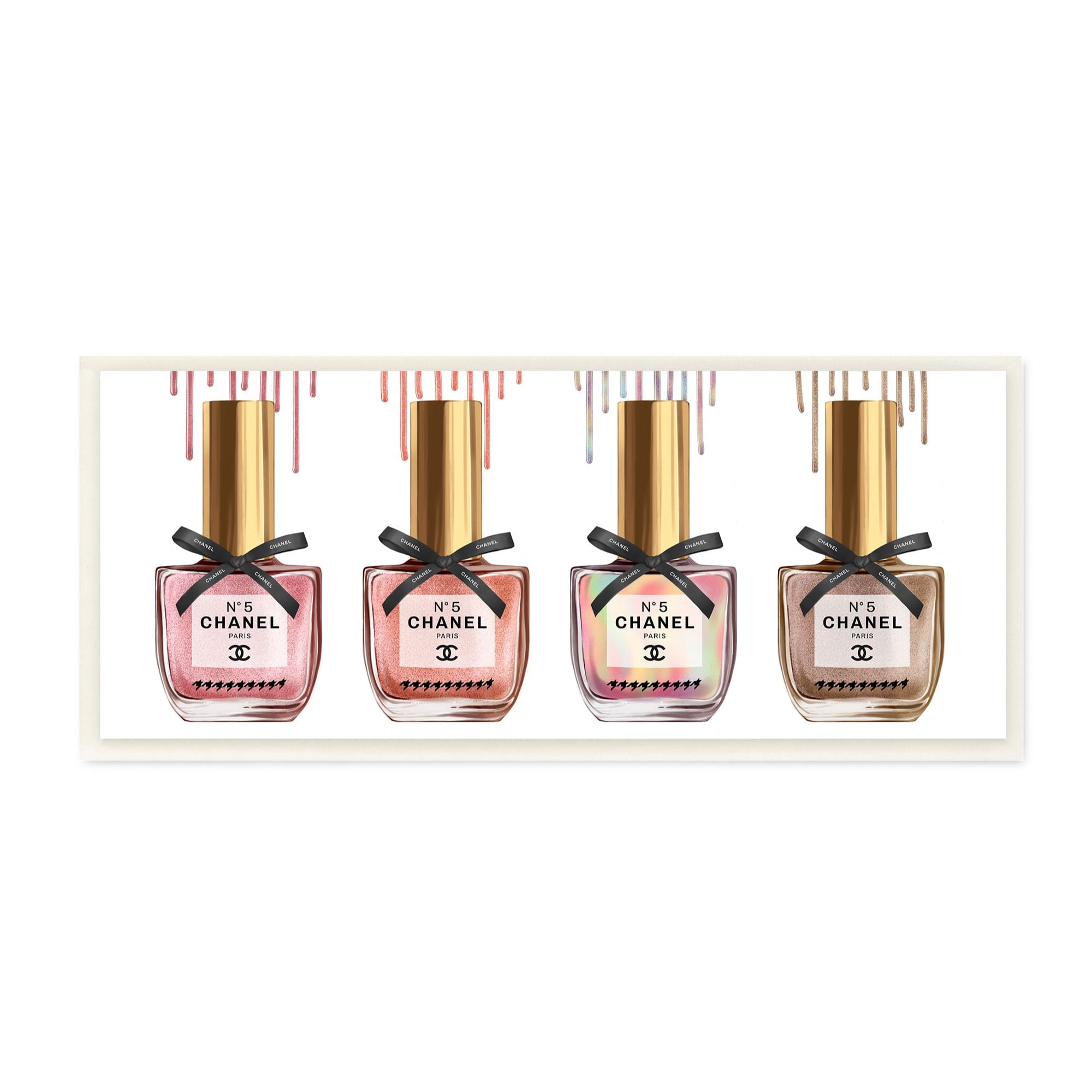 Stupell Industries Makeup Collection Nail Polish Pink Rainbow Fashion Design Wall Plaque by Ziwei Li