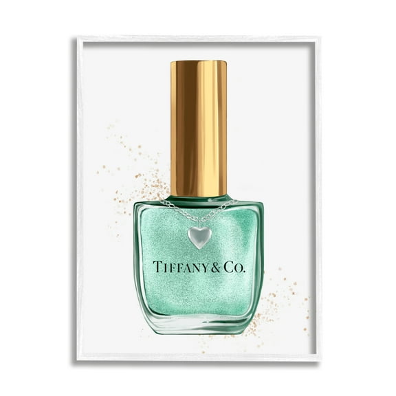 Stupell Industries Makeup Cyan Nail Polish Fashion Design Graphic Art White Framed Art Print Wall Art, 11x14, by Ziwei Li