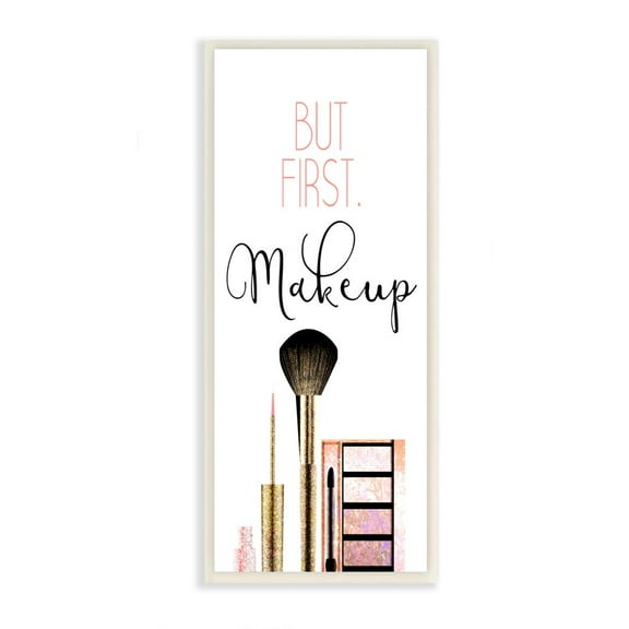 Stupell Industries Makeup Fashion Designer Modern Pink Word Wall Plaque Art by Kimberly Allen