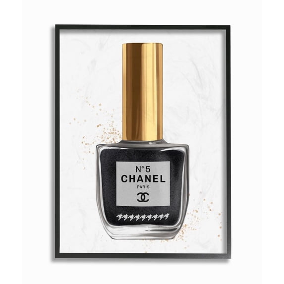 Stupell Industries Makeup Nail Polish Black Fashion Design Framed Wall Art by Ziwei Li