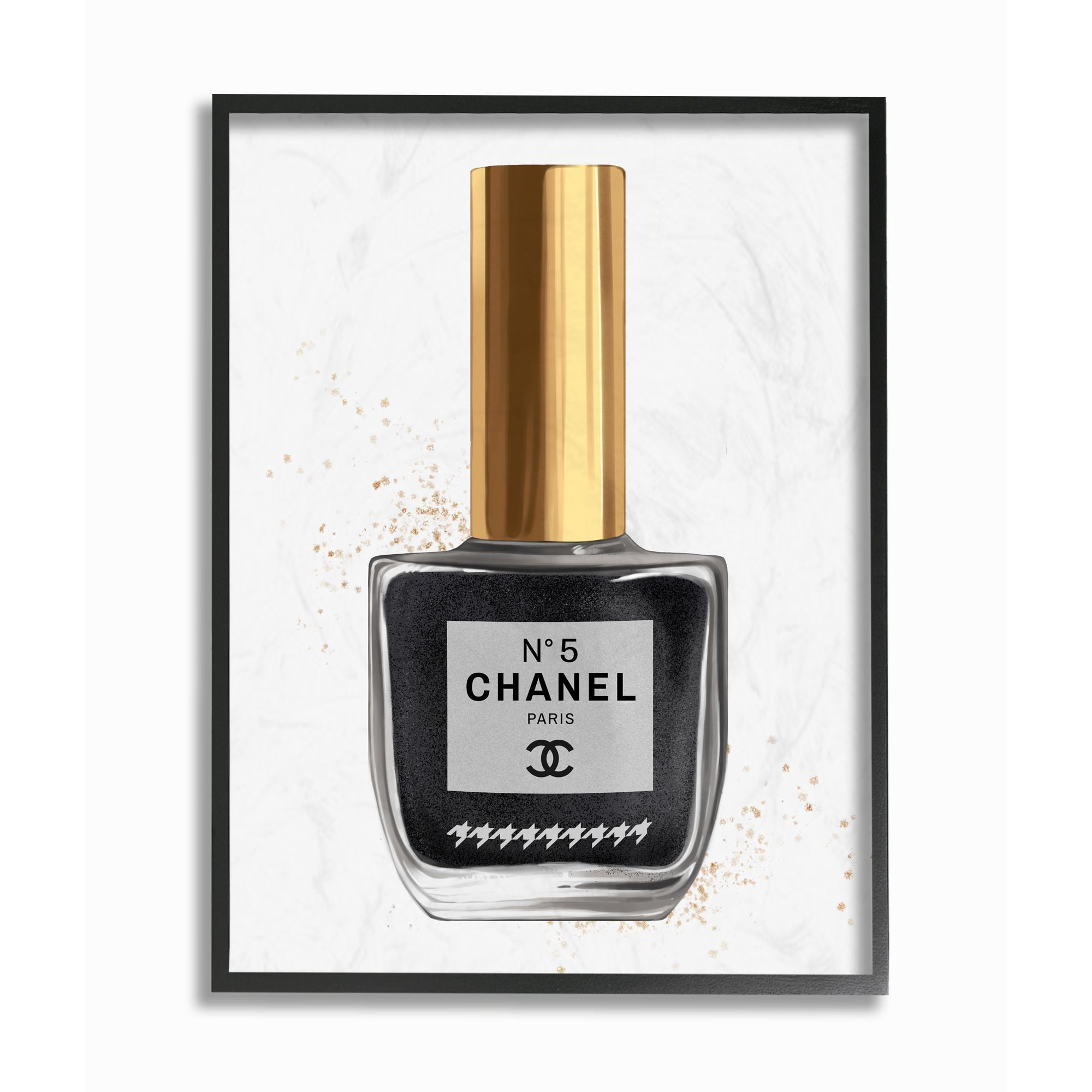 Stupell Industries Makeup Nail Polish Black Fashion Design Framed Wall Art by Ziwei Li