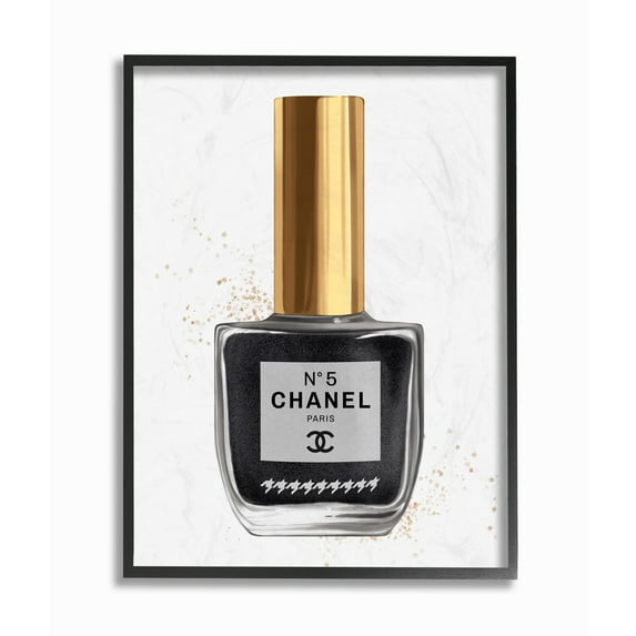 Stupell Industries Makeup Nail Polish Black Fashion Design Framed Wall Art by Ziwei Li