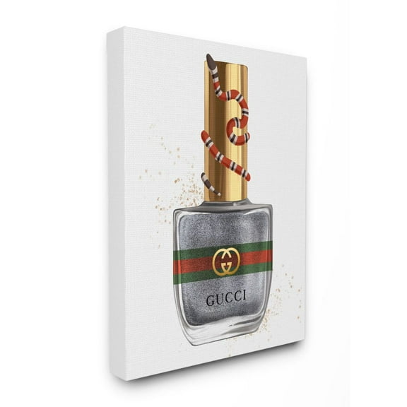 Stupell Industries Makeup Nail Polish Black Gold Snake Fashion Design Canvas Wall Art by Ziwei Li