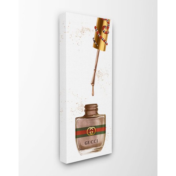 Stupell Industries Makeup Nail Polish Brush Brown Fashion Design Canvas Wall Art by Ziwei Li