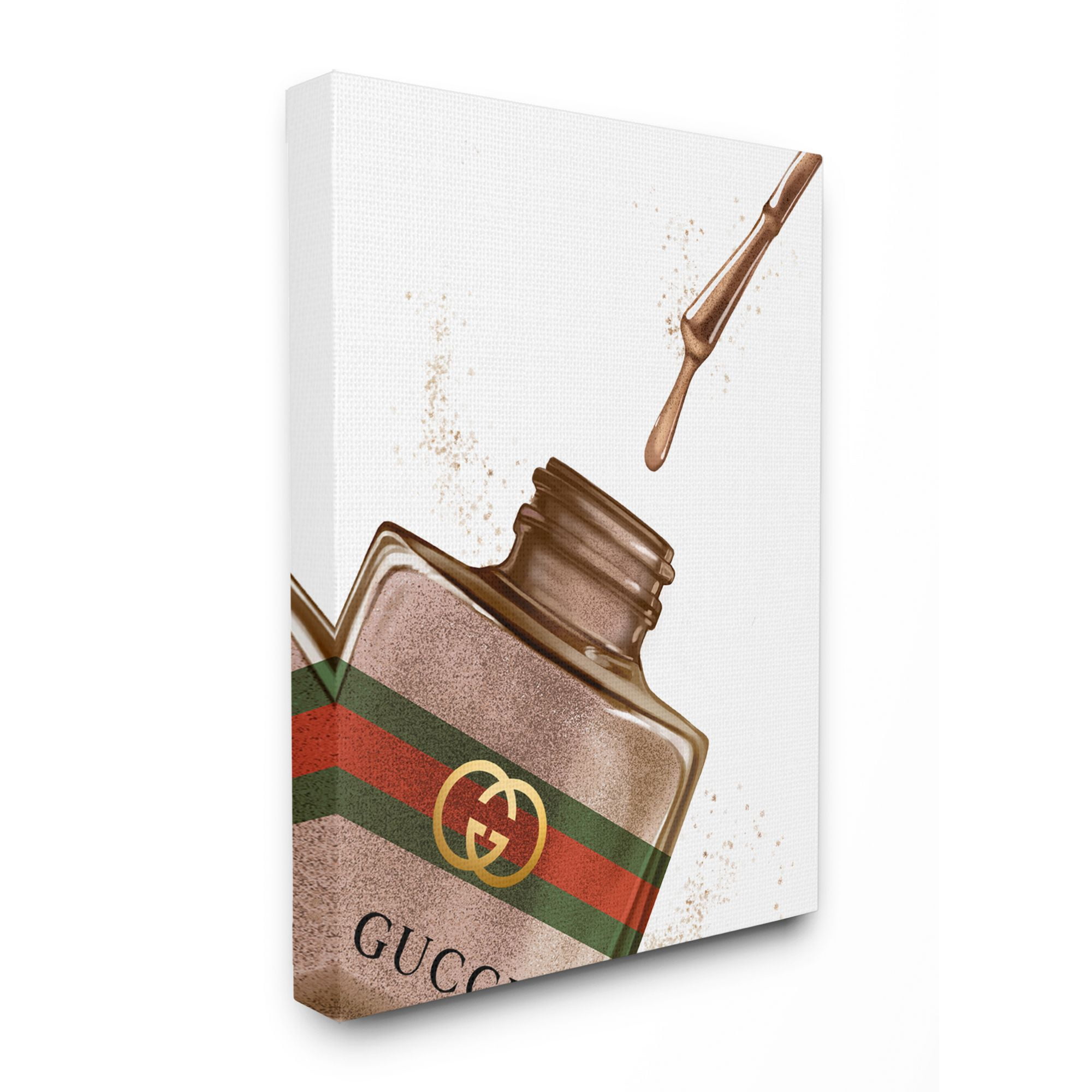 Stupell Industries Makeup Nail Polish Brush Drip Brown Fashion Design Canvas Wall Art by Ziwei Li