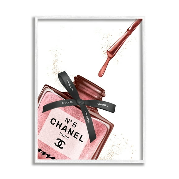 Stupell Industries Makeup Nail Polish Brush Drip Pink Fashion Design Graphic Art Framed Art Print Wall Art, 11x14, By Ziwei Li