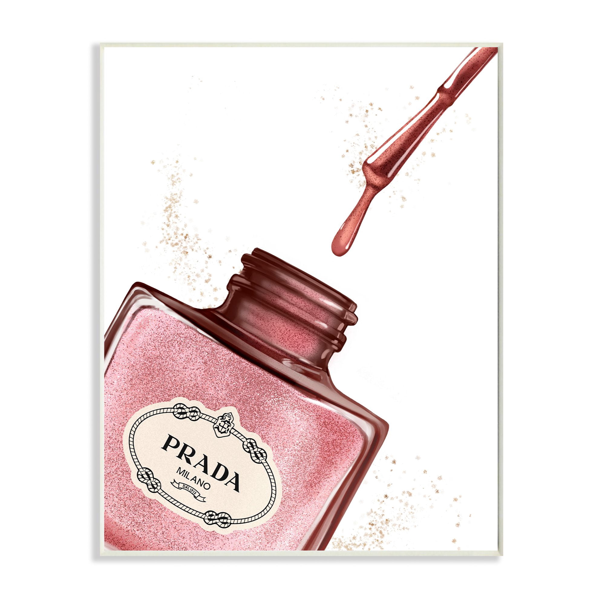 Stupell Industries Makeup Nail Polish Brush Pink Drip Fashion Design Wall Plaque by Ziwei Li
