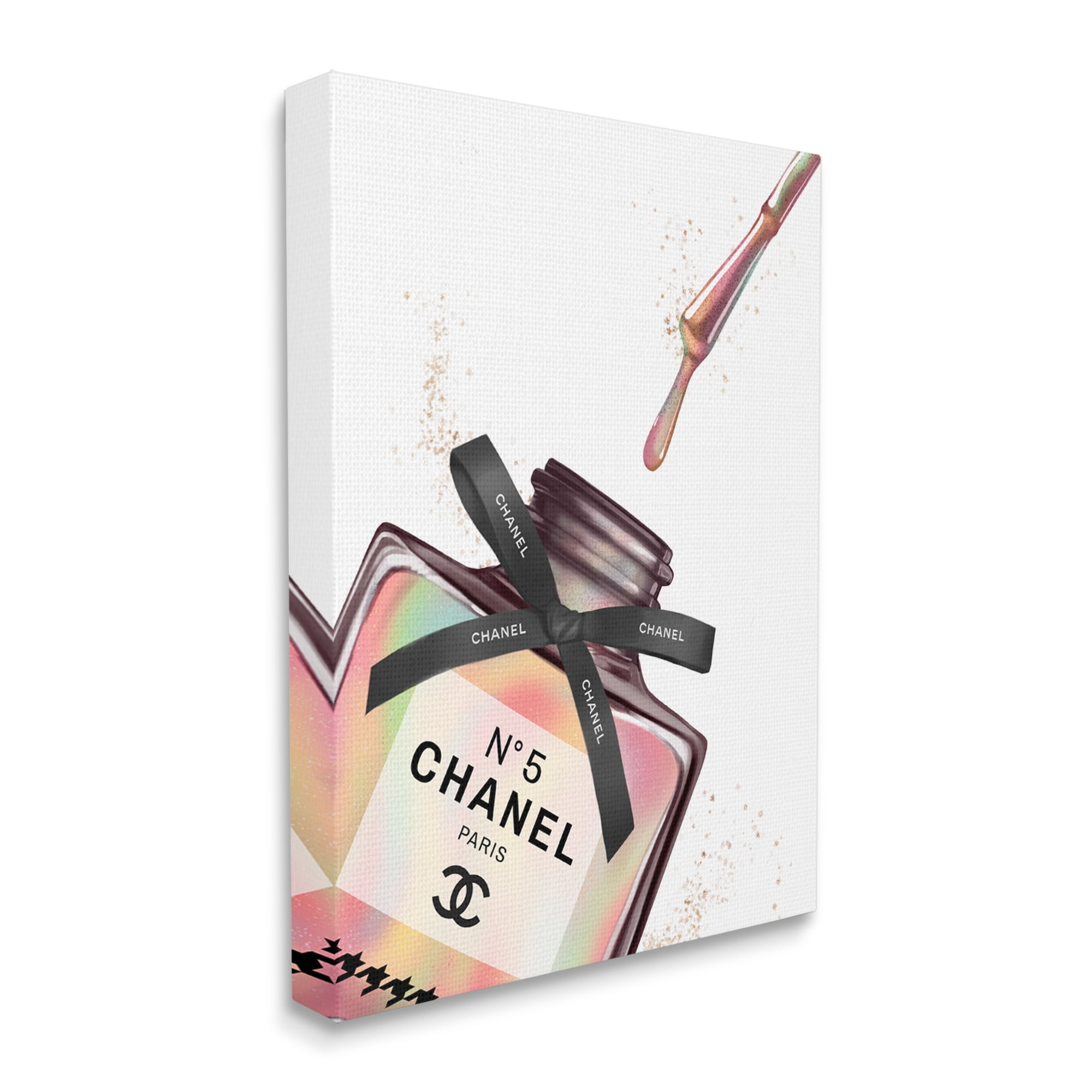 Stupell Industries Makeup Nail Polish Brush Rainbow Drip Fashion Design Canvas Wall Art by Ziwei Li