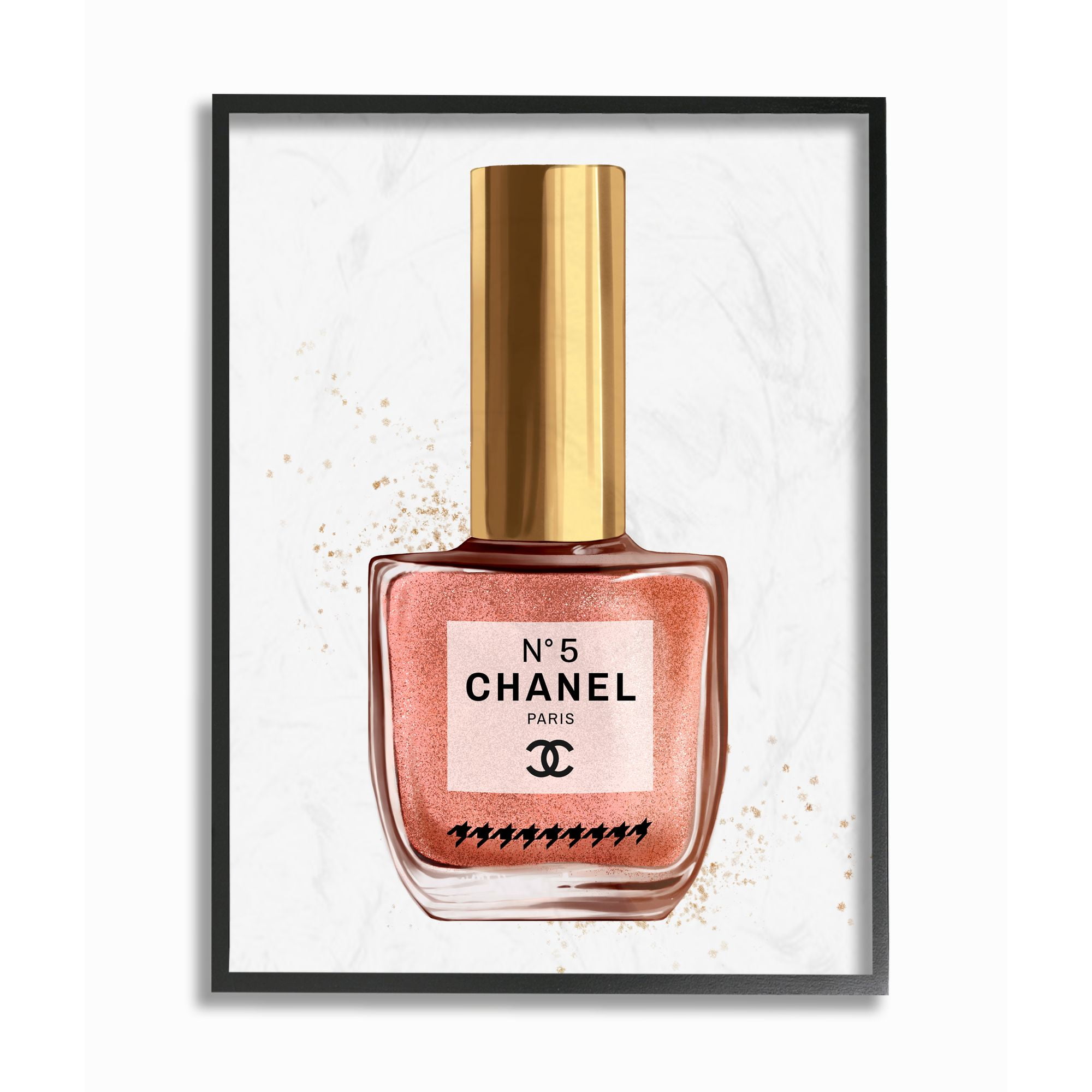Stupell Industries Makeup Nail Polish Pink Fashion Design Framed Wall Art by Ziwei Li