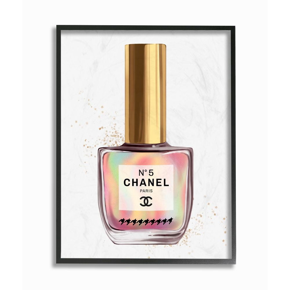 Stupell Industries Makeup Nail Polish Rainbow Fashion Design Framed Wall Art by Ziwei Li