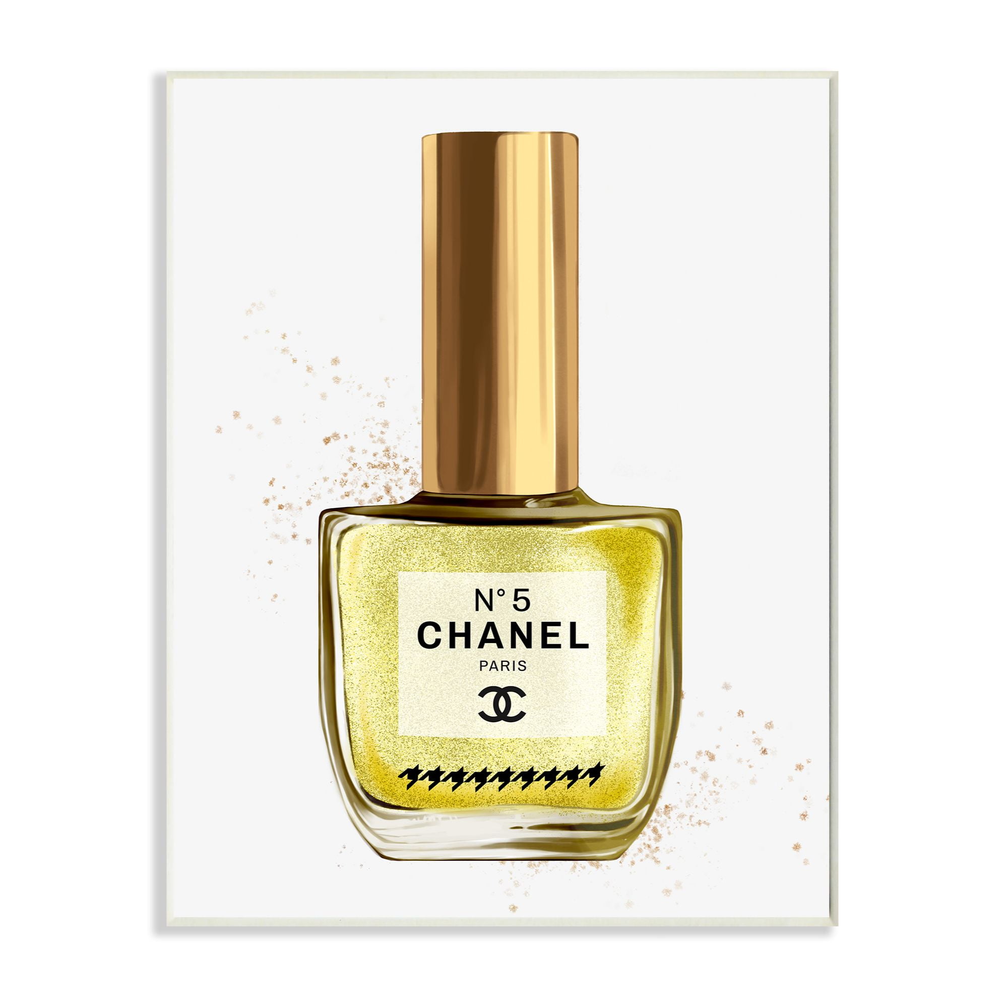 Stupell Industries Makeup Nail Polish Yellow Gold Fashion Design Wall Plaque by Ziwei Li