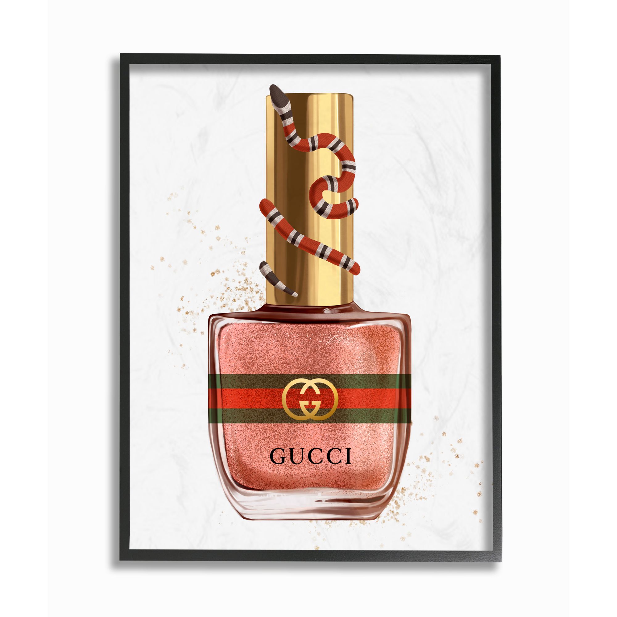 Stupell Industries Makeup Pink Nail Polish Fashion Design Framed Wall Art by Ziwei Li