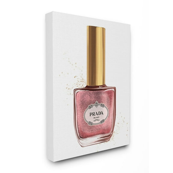 Stupell Industries Makeup Pink Nail Polish Gold Fashion Design Canvas Wall Art by Ziwei Li