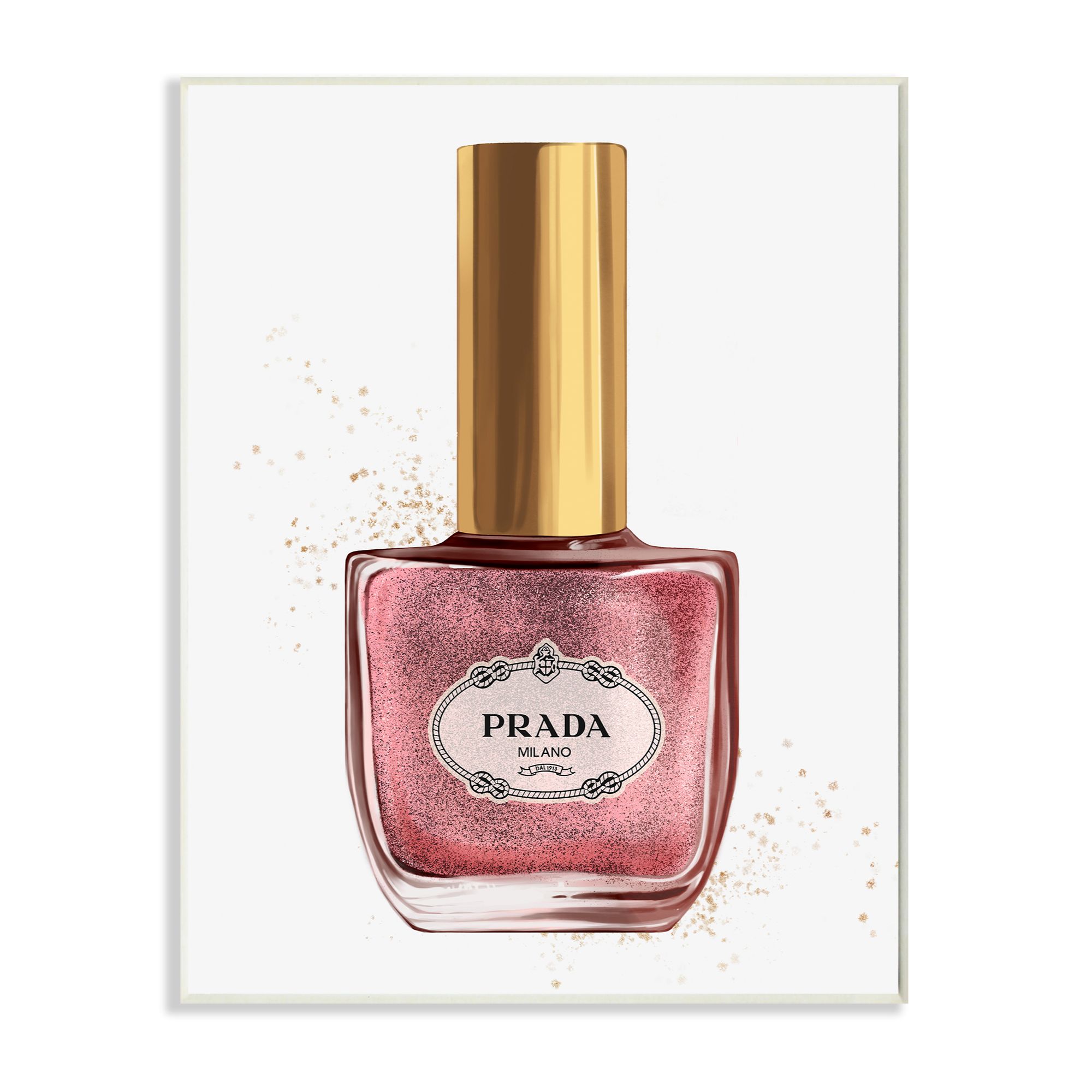 Stupell Industries Makeup Pink Nail Polish Gold Fashion Design Wall Plaque by Ziwei Li