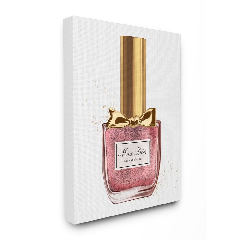 Stupell Industries Makeup Pink Red Nail Polish Gold Fashion Design Canvas Wall Art by Ziwei Li