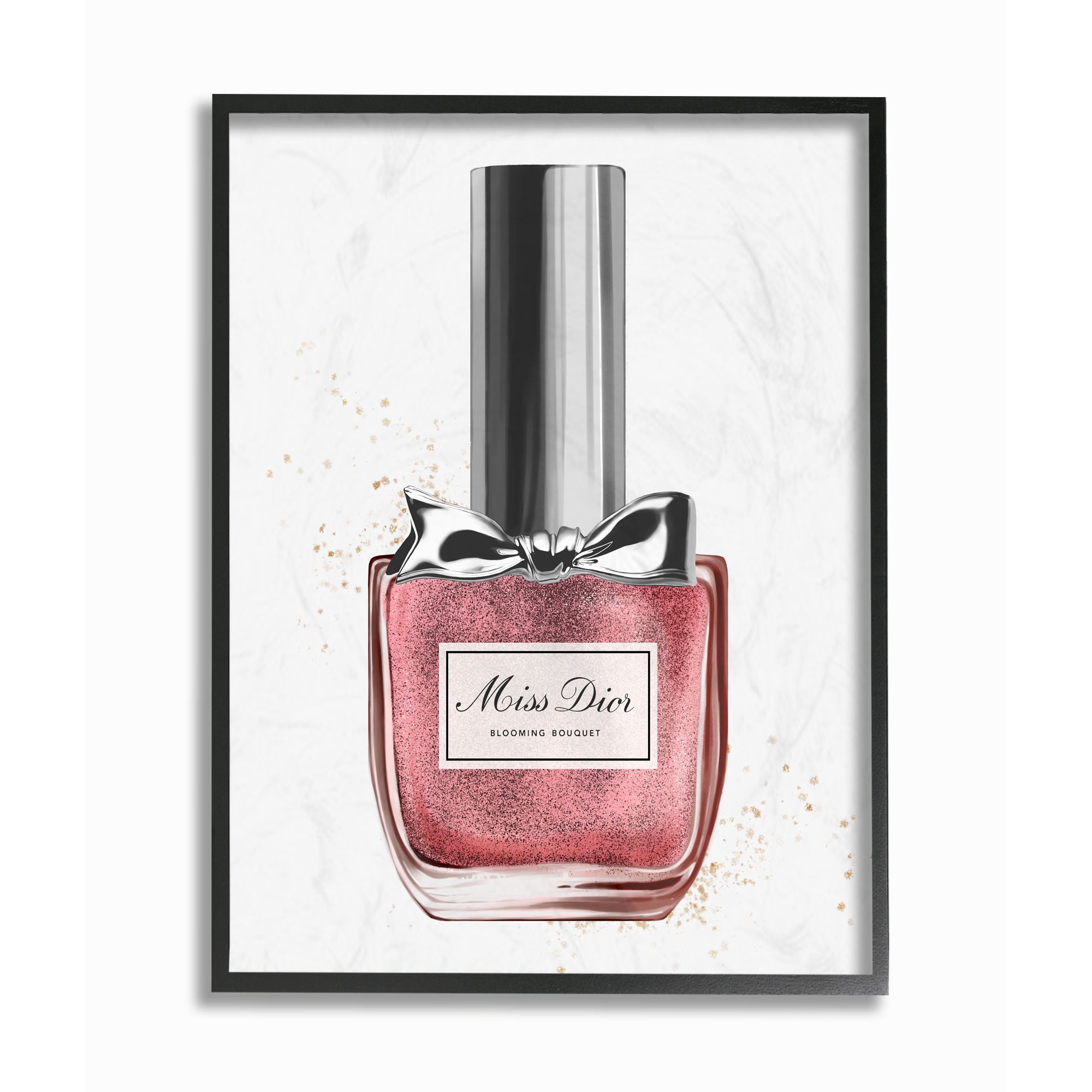 Stupell Industries Makeup Pink Red Nail Polish Silver Fashion Design Framed Wall Art by Ziwei Li