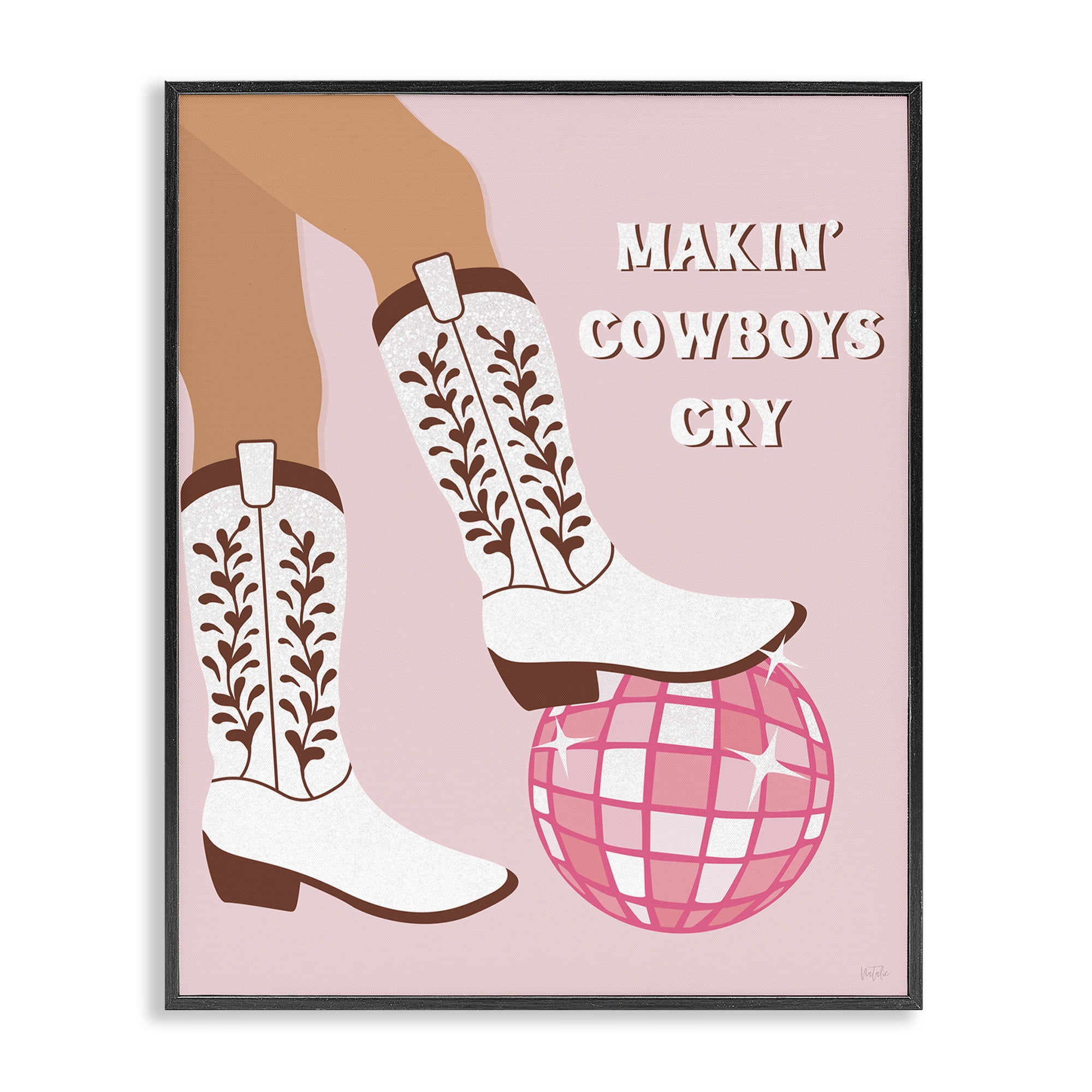 Stupell Industries Makin' Cowboys Cry Fashion Painting Black Framed Art Print Wall Art, 11 x 14